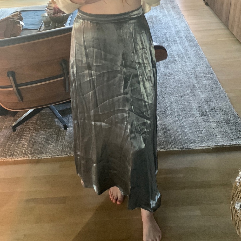 vintage silver maxi skirt